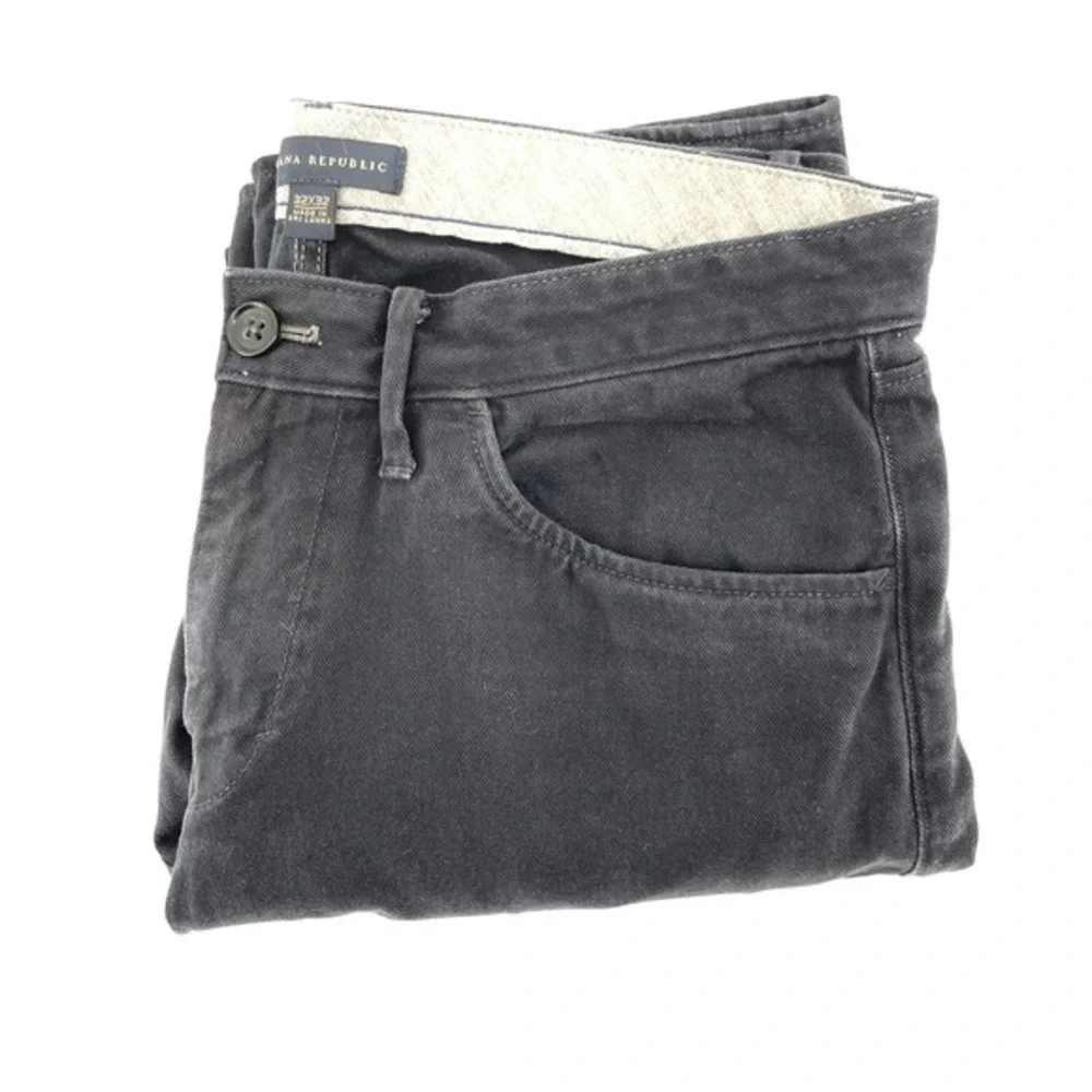 Banana Republic‎ Chino Pants Mens 32x32 Charcoal Gray Cotton Straight Fit Casual